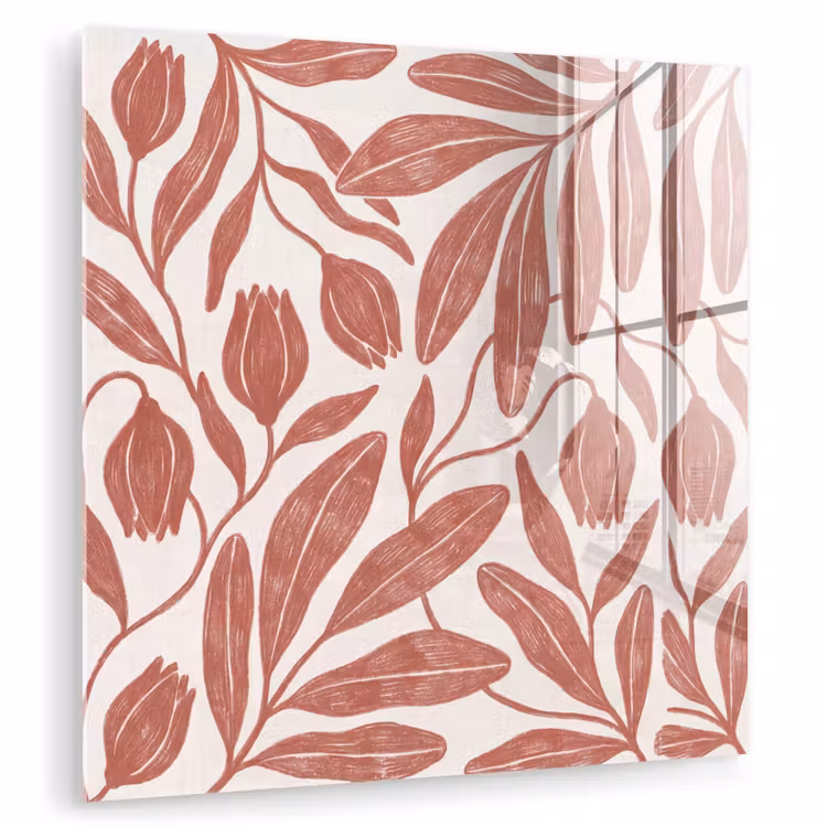Bloemen - Patroon - Modern - Natuur - Bruin plexiglas 5mm klein -zzzproduct_nieuw