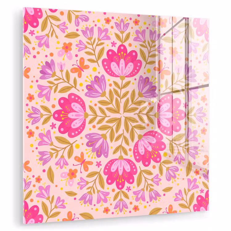 Bloemen - Patroon - Natuur - Abstract - Roze plexiglas 5mm klein -zzzproduct_nieuw