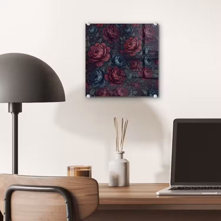 Bloemen - Patroon - Natuur - Klassiek - Donker plexiglas 5mm klein -sfeer6