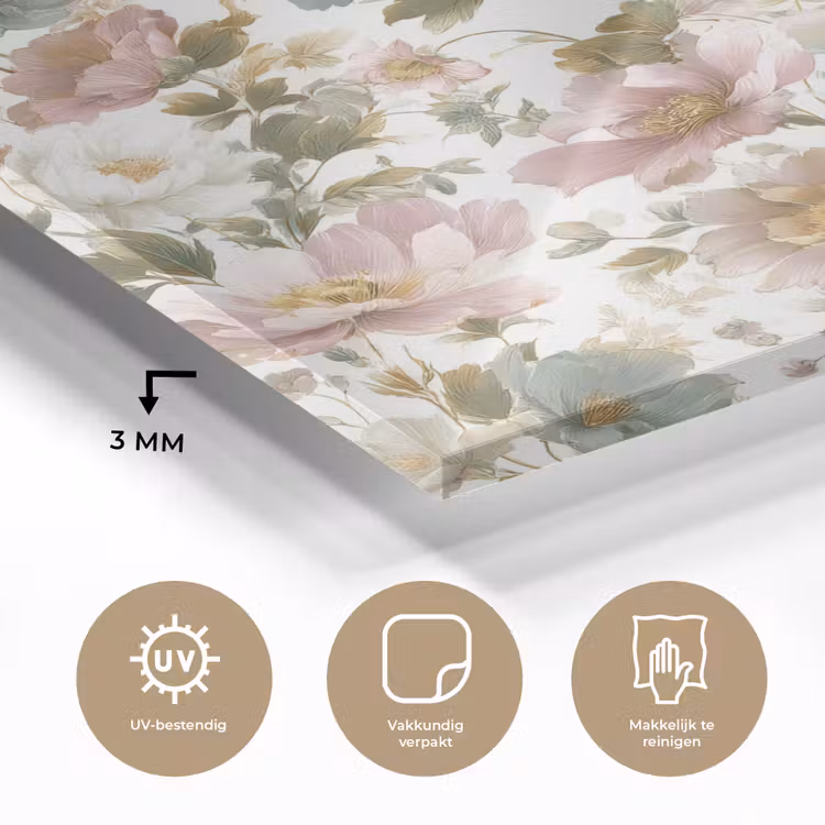Bloemen - Patroon - Pastel plexiglas 5mm klein 11 -sfeer2