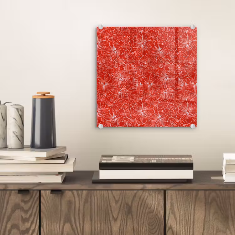 Bloemen - Patroon - Rood plexiglas 5mm klein 11 -sfeer1