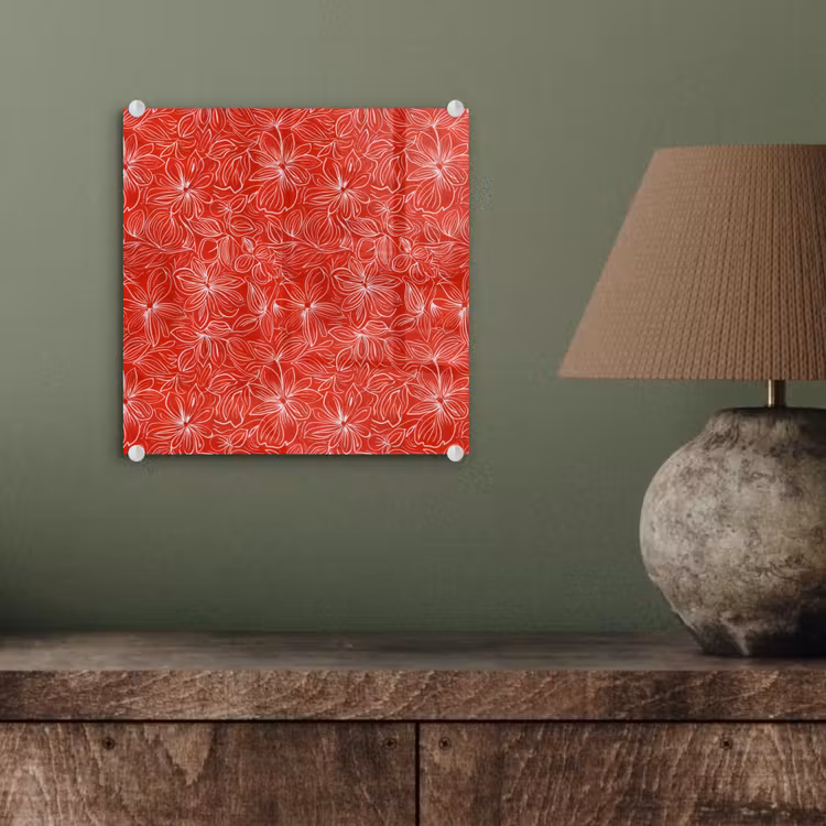 Bloemen - Patroon - Rood plexiglas 5mm klein 11 -sfeer3