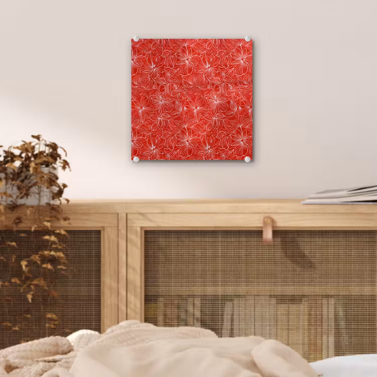Bloemen - Patroon - Rood plexiglas 5mm klein 11 -sfeer4