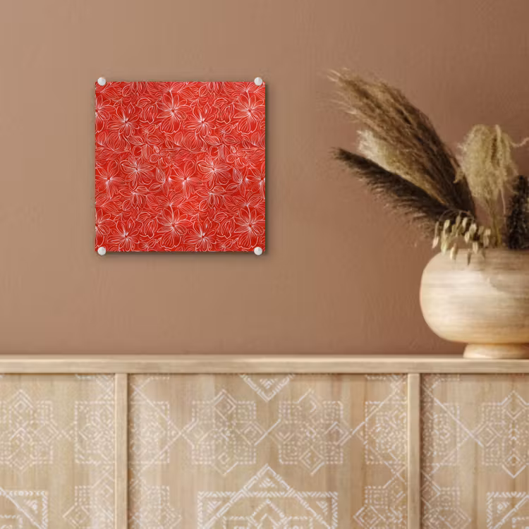 Bloemen - Patroon - Rood plexiglas 5mm klein 11 -sfeer5