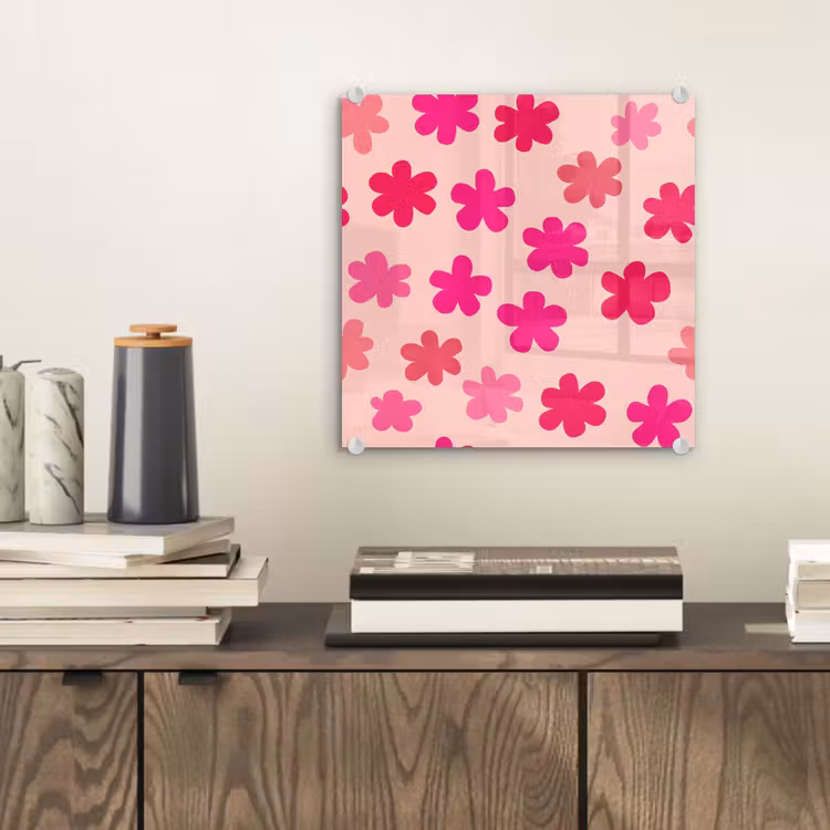 Bloemen - Patroon - Roze plexiglas 5mm klein -sfeer1