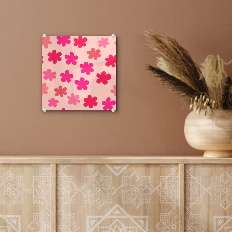 Bloemen - Patroon - Roze plexiglas 5mm klein -sfeer5