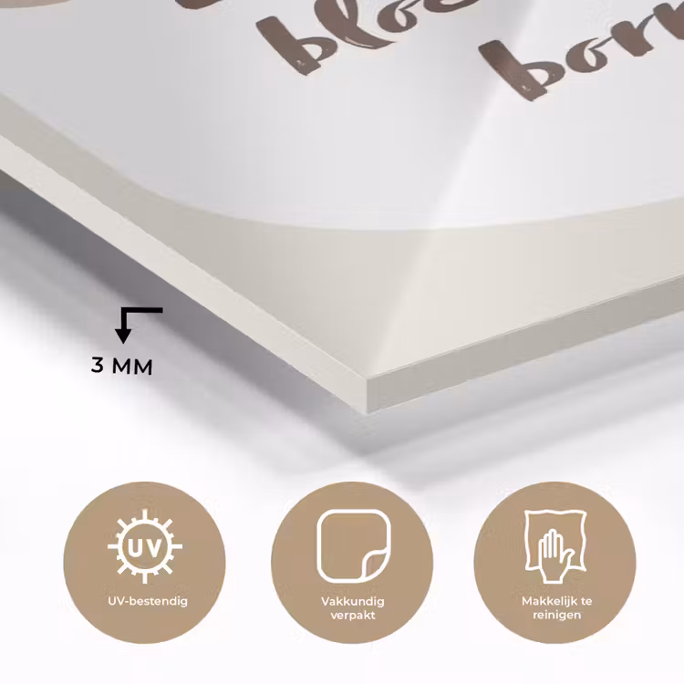 Bloemen - Quote - Zomer - Beige plexiglas 5mm klein -sfeer2