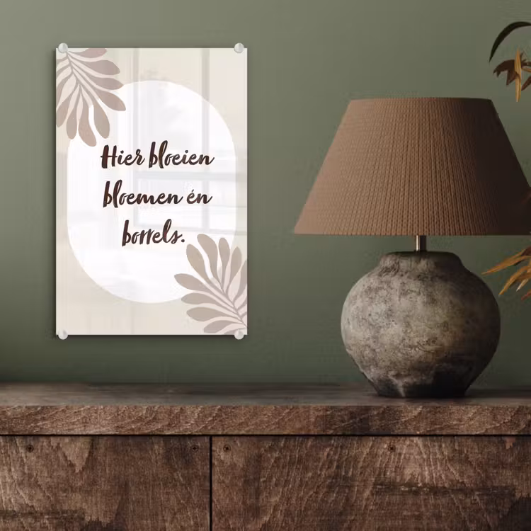 Bloemen - Quote - Zomer - Beige plexiglas 5mm klein -sfeer3