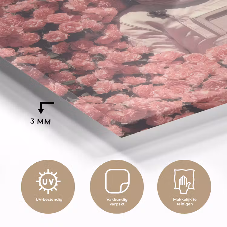Bloemen - Roze - Astronaut plexiglas 5mm klein -sfeer2