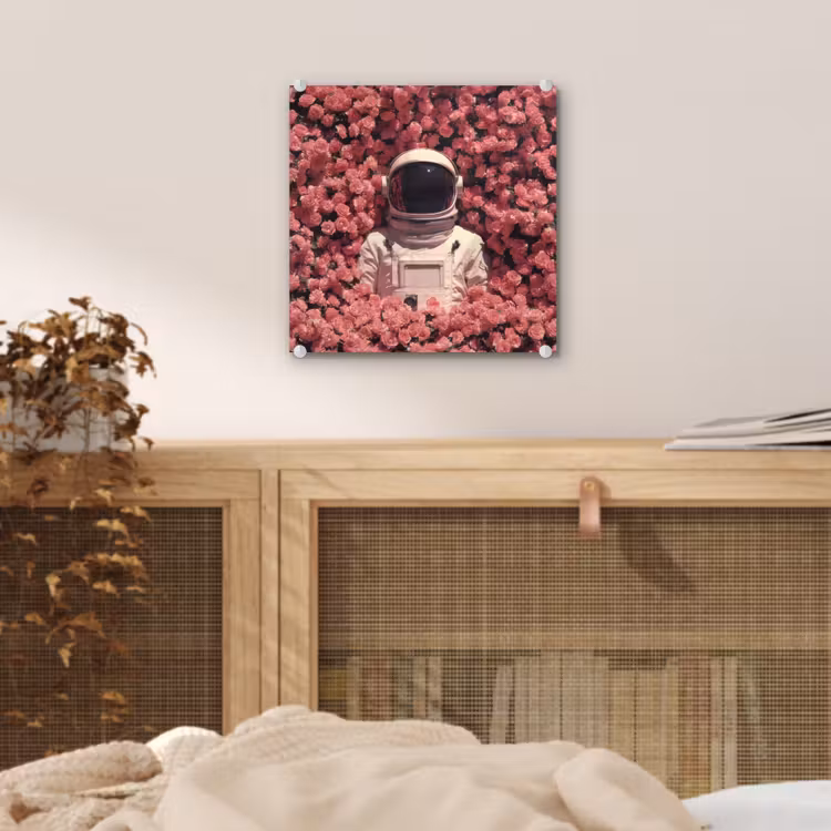 Bloemen - Roze - Astronaut plexiglas 5mm klein -sfeer4