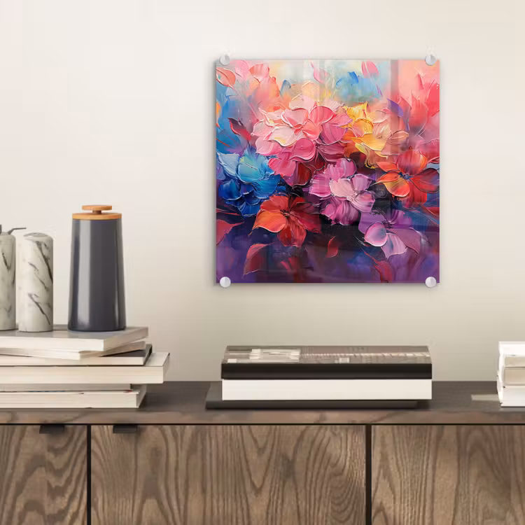 Bloemen - Roze - Watercolor - Kunst plexiglas 5mm klein -sfeer1