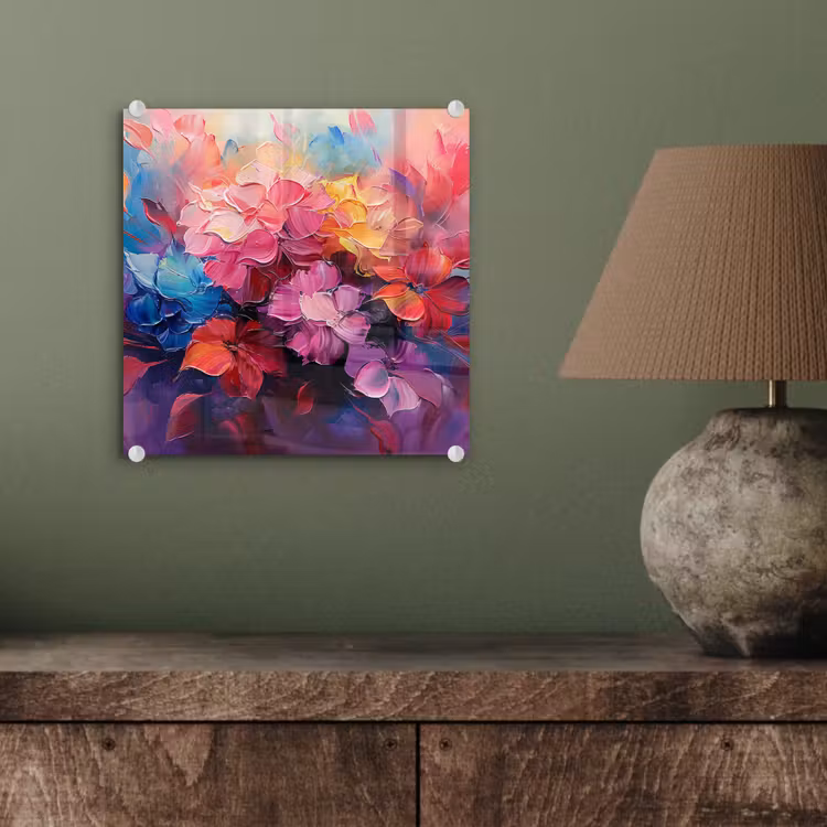 Bloemen - Roze - Watercolor - Kunst plexiglas 5mm klein -sfeer3