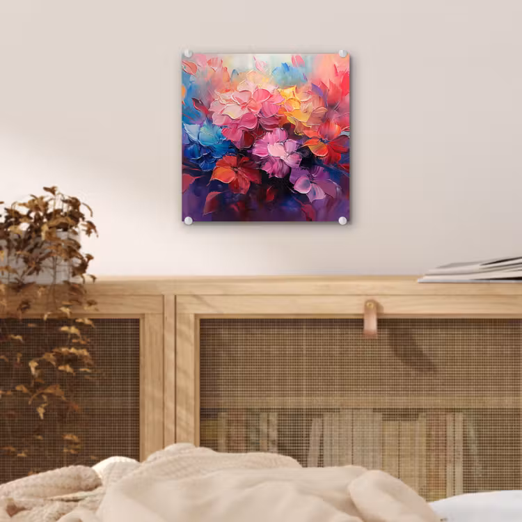 Bloemen - Roze - Watercolor - Kunst plexiglas 5mm klein -sfeer4