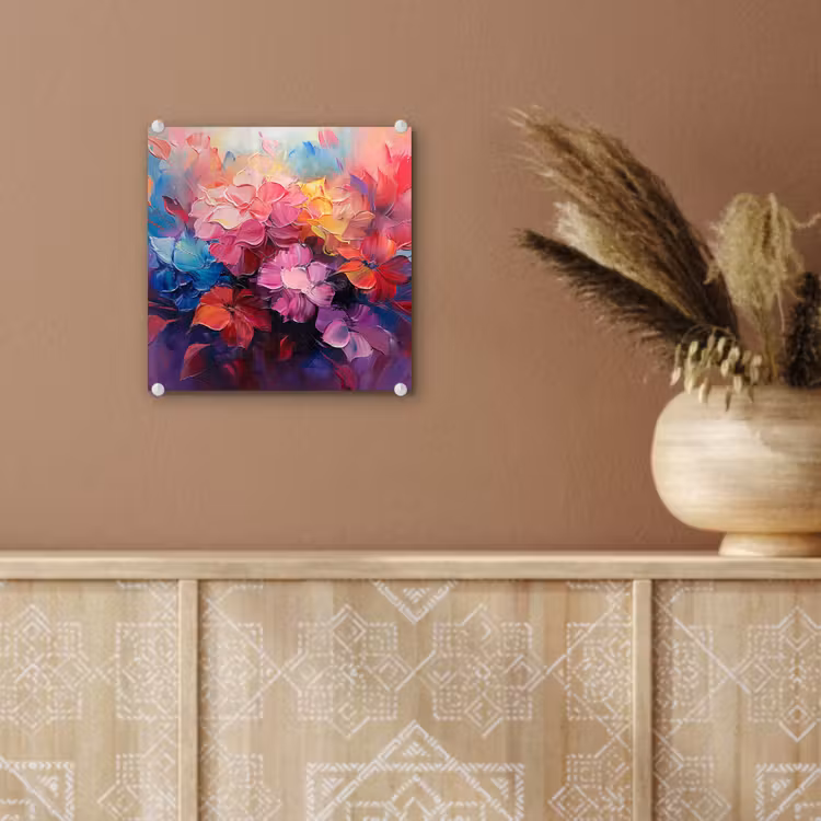Bloemen - Roze - Watercolor - Kunst plexiglas 5mm klein -sfeer5
