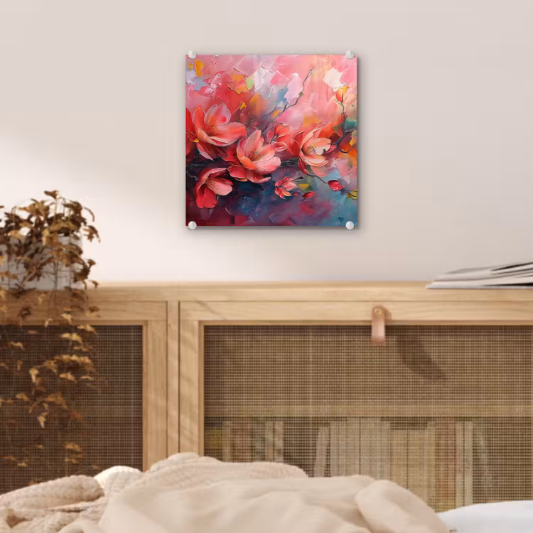 Bloemen - Roze - Watercolor - Natuur- Kunst plexiglas 5mm klein -sfeer4