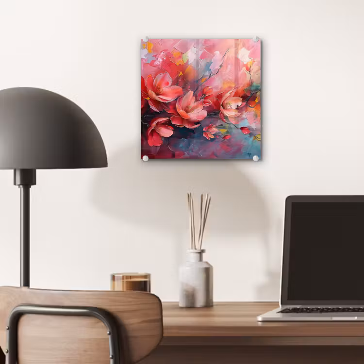 Bloemen - Roze - Watercolor - Natuur- Kunst plexiglas 5mm klein -sfeer6