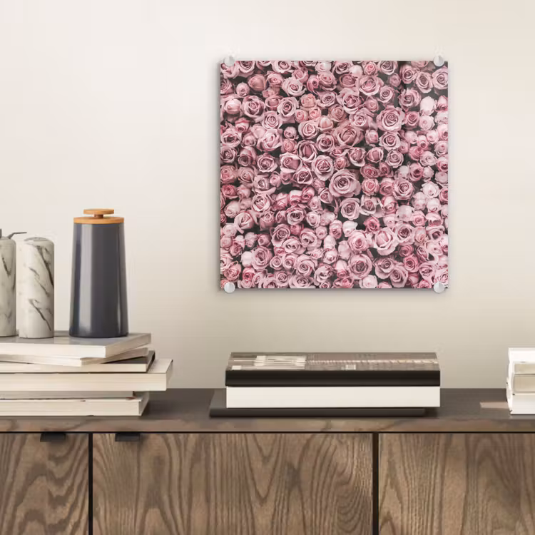 Bloemen - Rozen - Natuur - Roze - Botanisch plexiglas 5mm klein -sfeer1