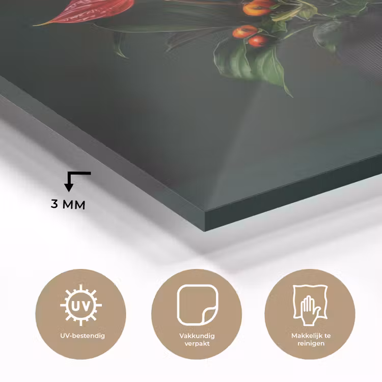 Bloemen - Vaas - Zwart plexiglas 5mm klein -sfeer2