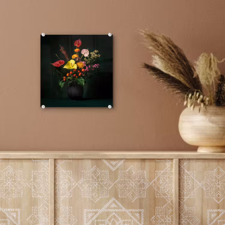 Bloemen - Vaas - Zwart plexiglas 5mm klein -sfeer5