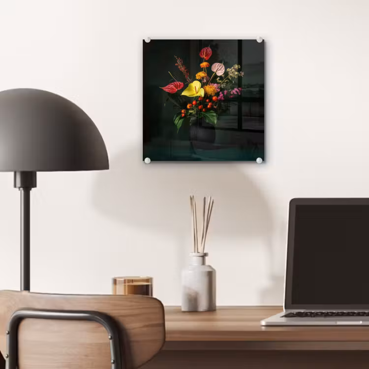 Bloemen - Vaas - Zwart plexiglas 5mm klein -sfeer6