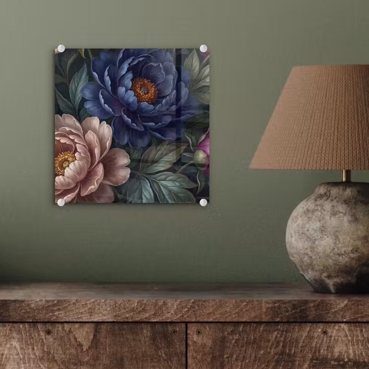Bloemen - Vlinder - Natuur - Modern - Paars plexiglas 5mm klein -sfeer3