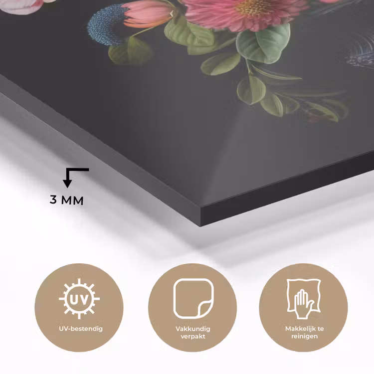 Bloemen - Vrolijk - Vaas plexiglas 5mm klein -sfeer2