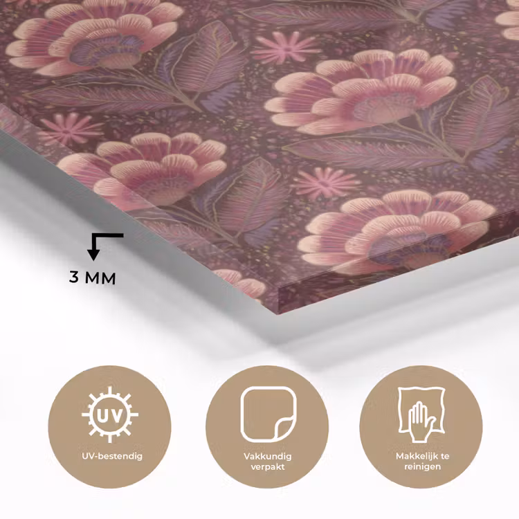 Bloemen - Waaier - Paars plexiglas 5mm klein 11 -sfeer2