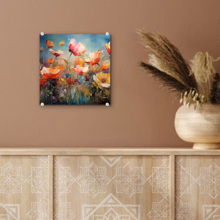 Bloemen - Watercolor - Kunst - Botanisch - Natuur plexiglas 5mm klein -sfeer5