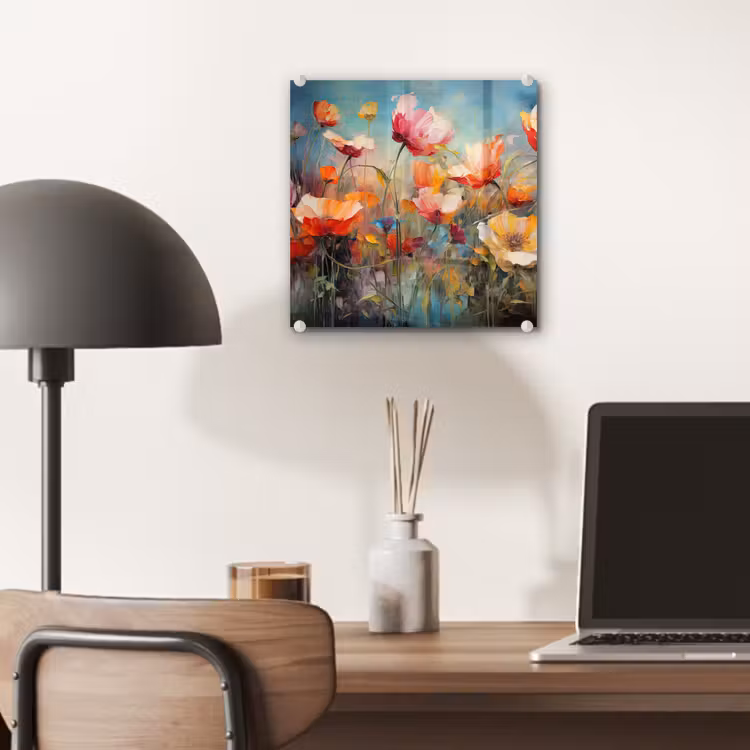 Bloemen - Watercolor - Kunst - Botanisch - Natuur plexiglas 5mm klein -sfeer6