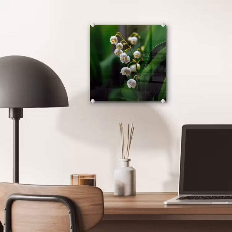 Bloemen - Wit - Bladeren - Lelietjes plexiglas 5mm klein -sfeer6