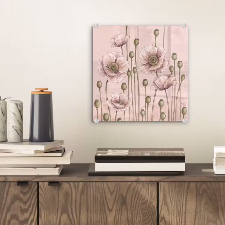 Bloemen - Zomer - Natuur - Aquarel - Roze plexiglas 5mm klein -sfeer1