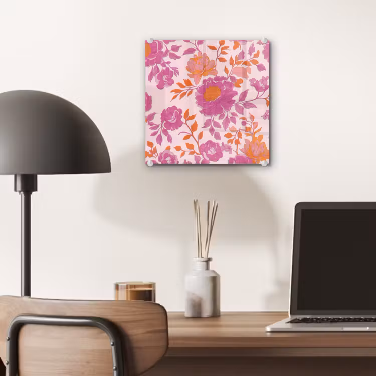 Bloemenpatroon - Roze - Oranje - Bloemen plexiglas 5mm klein -sfeer6