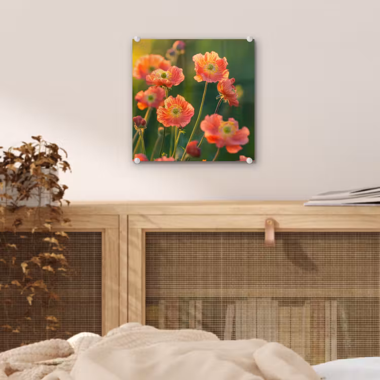 Bloemenveld - Zonnestralen - Oranje plexiglas 5mm klein -sfeer4