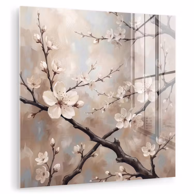Bloesem - Takken - Schilderij - Beige - Serene plexiglas 5mm klein -zzzproduct_nieuw