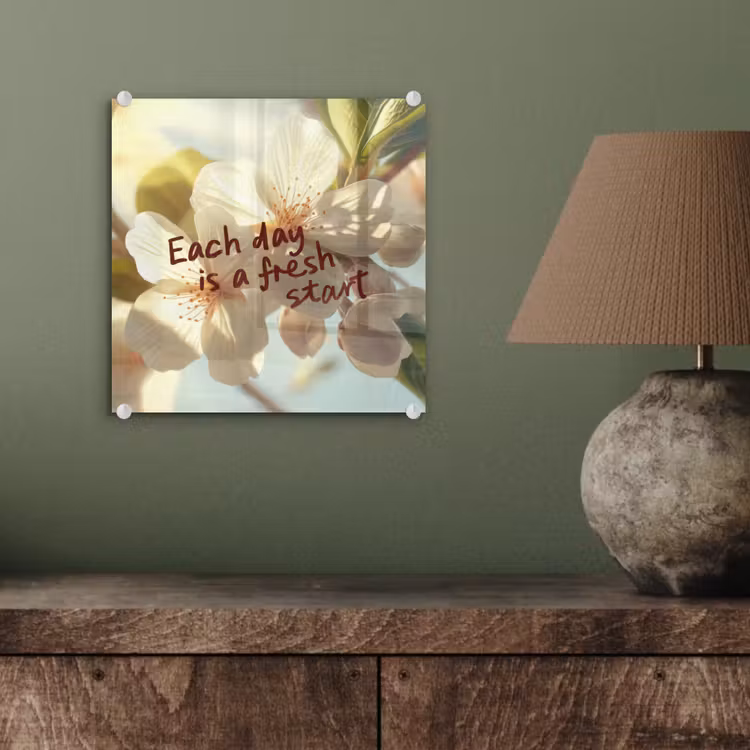 Bloesems - Zonlicht - Quote - Wit plexiglas 5mm klein -sfeer3