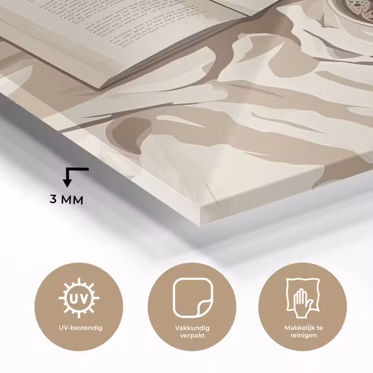 Boek - Illustratie - Tulpen - Koffie plexiglas 5mm klein -sfeer2