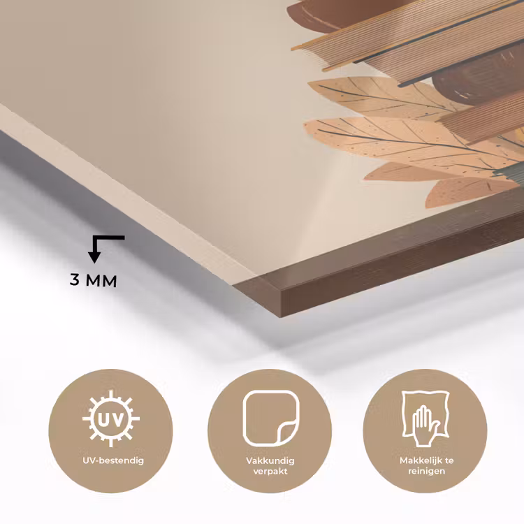Boeken - Toren - Koffie - Beige plexiglas 5mm klein -sfeer2