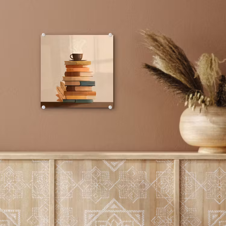 Boeken - Toren - Koffie - Beige plexiglas 5mm klein -sfeer5