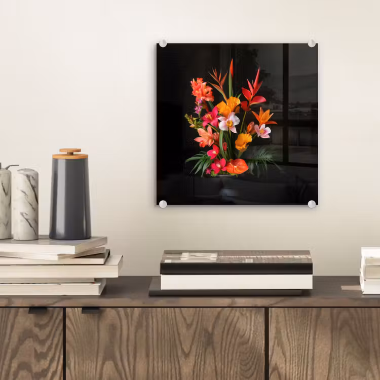 Boeket - Bloemen - Exotisch plexiglas 5mm klein -sfeer1