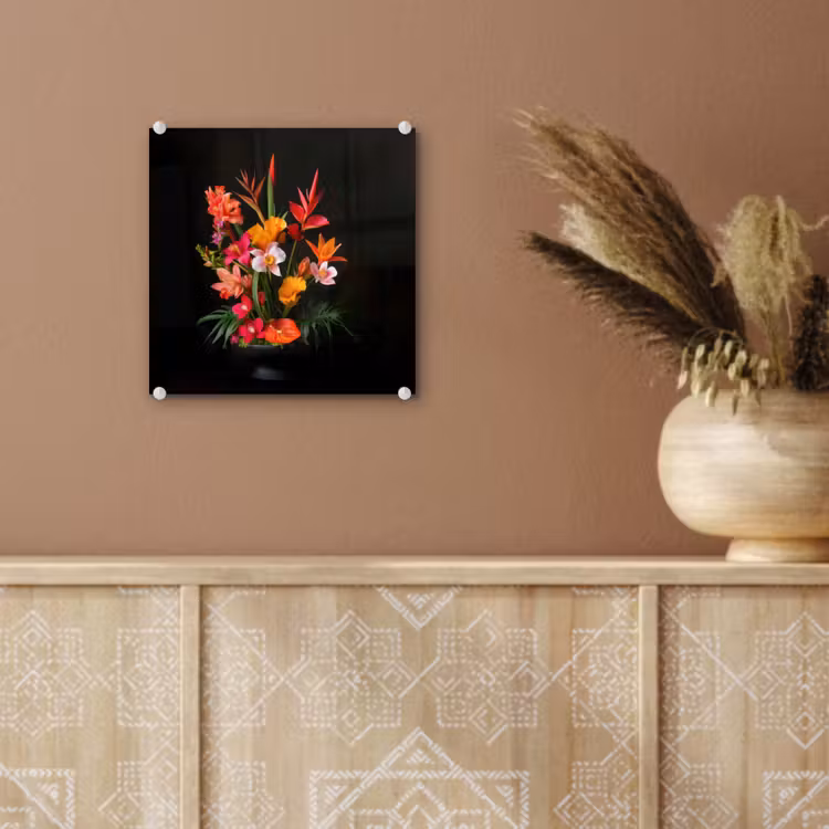 Boeket - Bloemen - Exotisch plexiglas 5mm klein -sfeer5