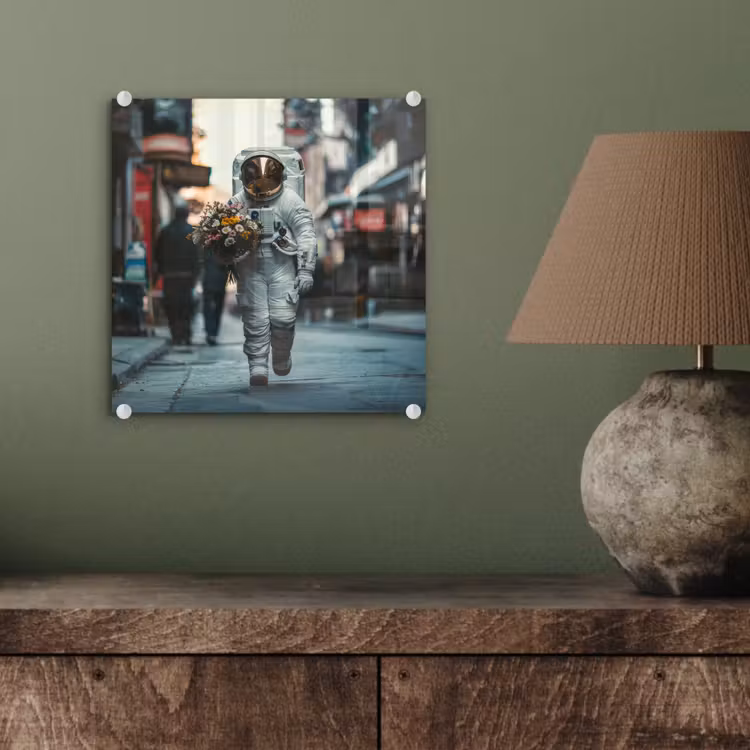 Boeket - Bloemen - Kleurrijk - Astronaut plexiglas 5mm klein -sfeer3