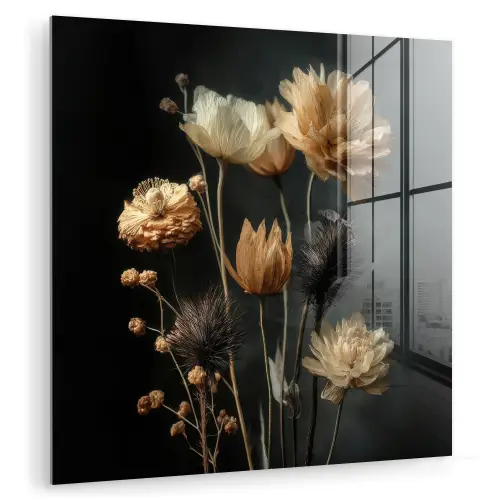 Boeket - Bloemen - Licht - Zwart plexiglas 5mm klein -zzzproduct_nieuw