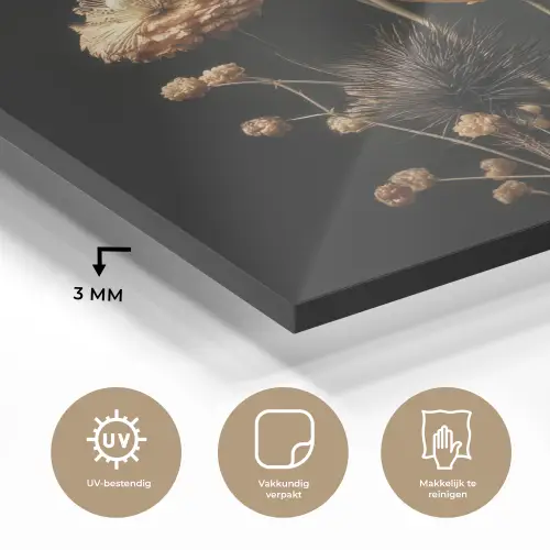Boeket - Bloemen - Licht - Zwart plexiglas 5mm klein -sfeer2