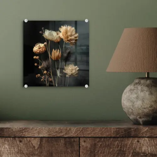 Boeket - Bloemen - Licht - Zwart plexiglas 5mm klein -sfeer3