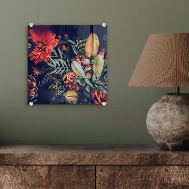 Boeket - Stilleven - Bloemen - Planten - Rood plexiglas 5mm klein -sfeer3
