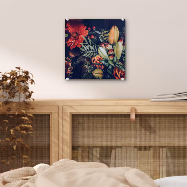 Boeket - Stilleven - Bloemen - Planten - Rood plexiglas 5mm klein -sfeer4