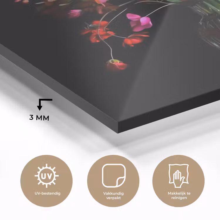 Boeket - Veldbloemen - Vaas plexiglas 5mm klein -sfeer2