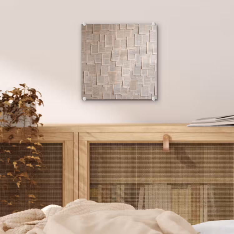 Boekpagina - Collage - Literatuur - Vintage - Beige plexiglas 5mm klein -sfeer4