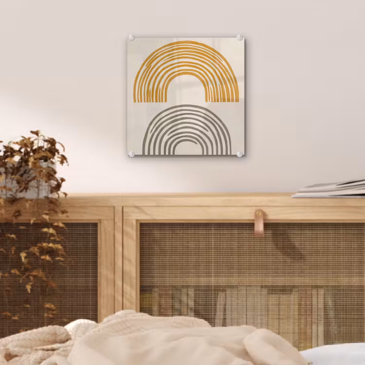 Bogen - Lijnen - Oranje - Minimalistisch plexiglas 5mm klein -sfeer4