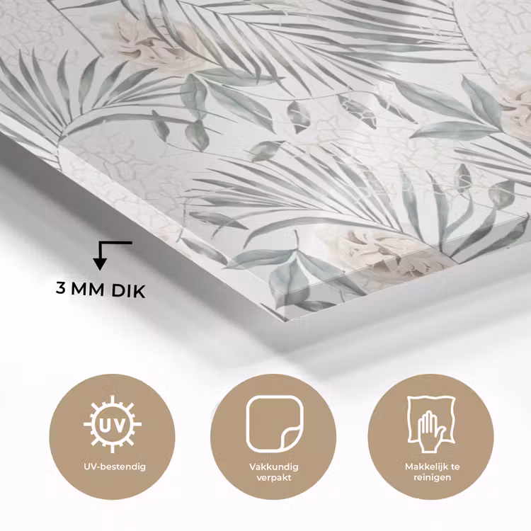 Bohemian - Bladeren - Bloemen - Tropisch plexiglas 5mm klein -sfeer2